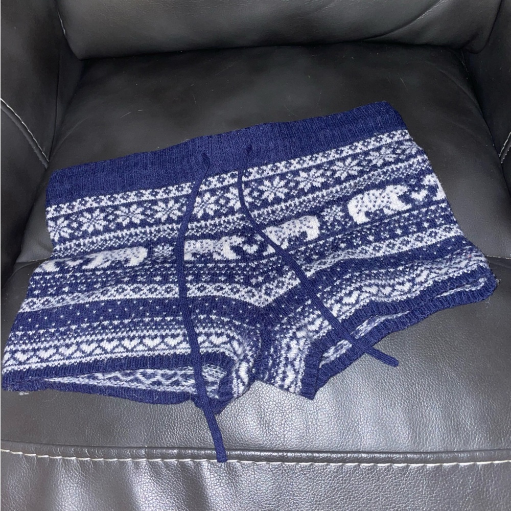 Aerie Cozy Alpine Fair Isle Knit Pajama Shorts With Polar Bear Print Size S